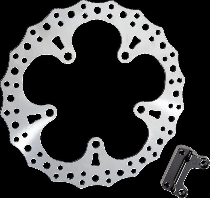 Bromsskiva fäste fram Arlen Ness Jagged 13" vänster FLT/Touring 14-25