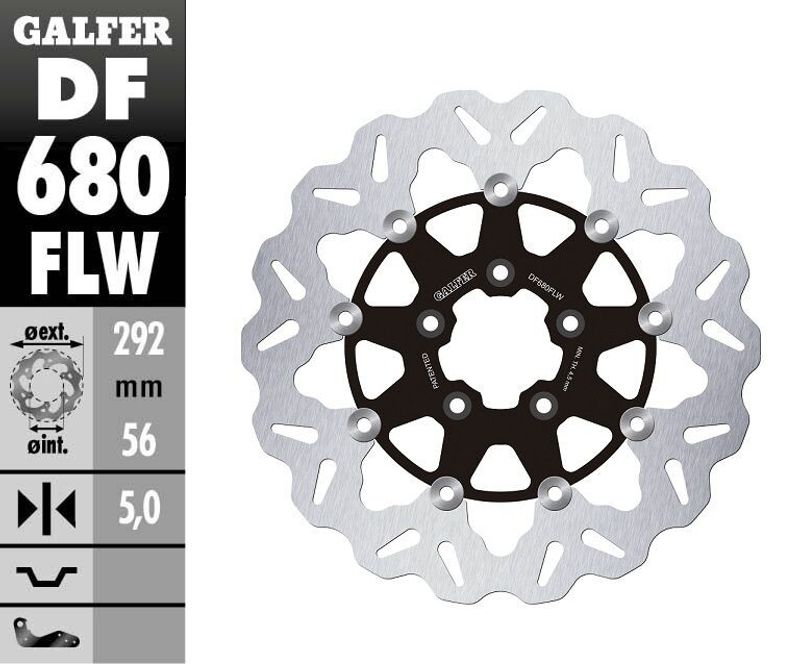 Bromsskiva Galfer Wave 292x 5mm flytande Softail 00-14