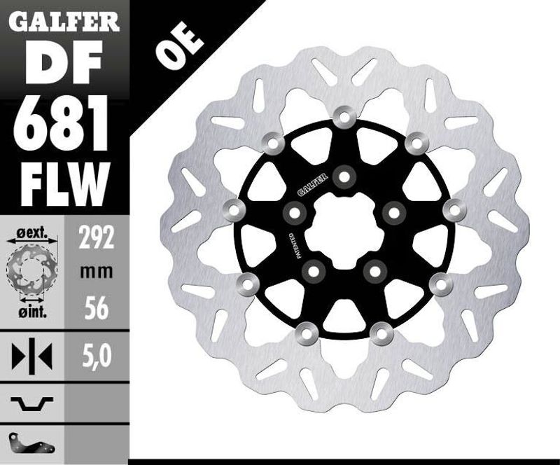 Bromsskiva Galfer flytande stål H-D 00-23 DF681FLW