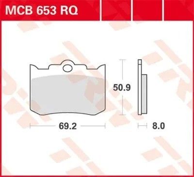 Bromsbelägg TRW MCB653RQ 4 Piston organiska PM 125x4R, 125x4RSPH, 137x4B,