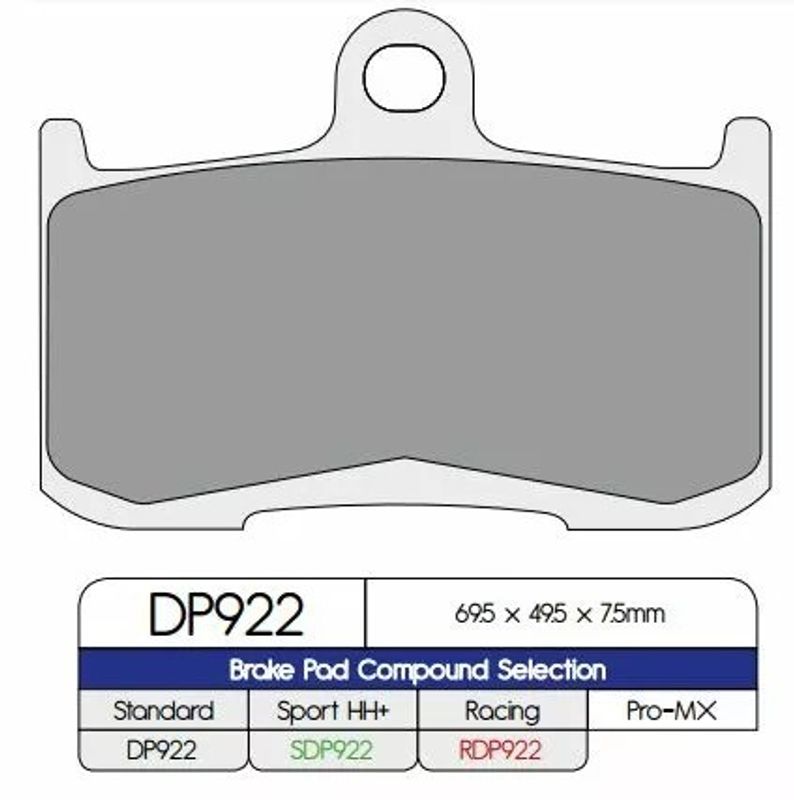 Bromsbelägg DP Brakes DP922 sintrade