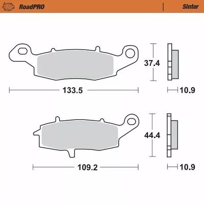 Moto-Master Brake Pad Roadpro Sinter Brake Pad Sinter Rear