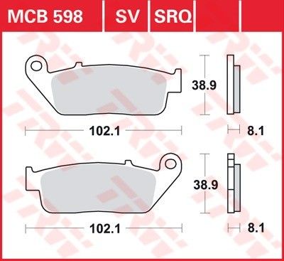 Bromsbelägg TRW MCB598 organiska Allround Standard