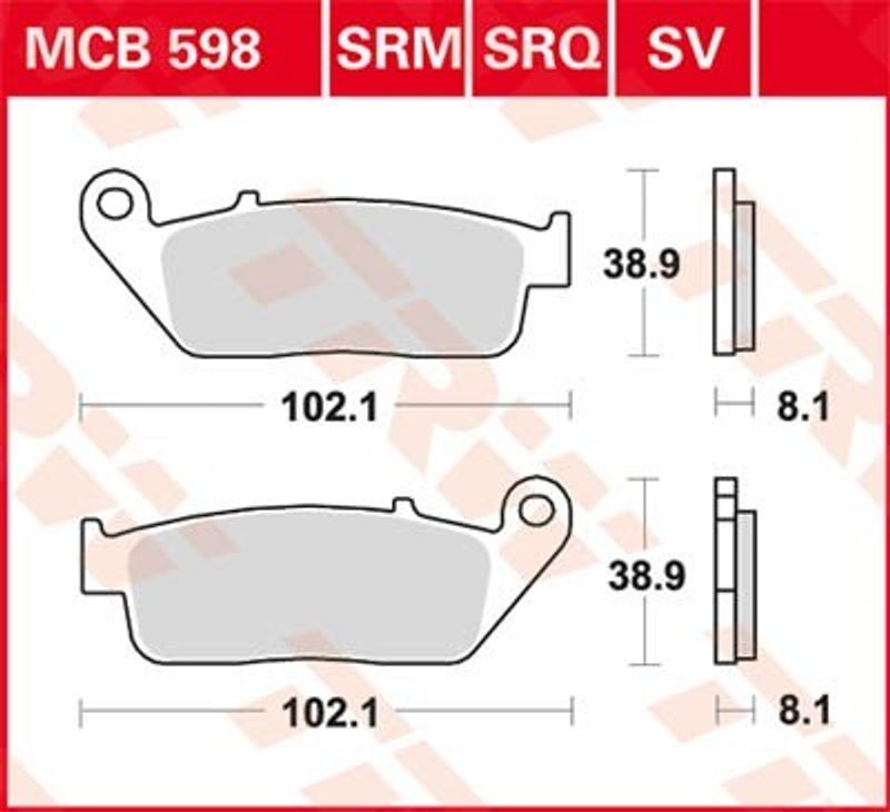 Bromsbelägg TRW MCB598 organiska Allround Standard