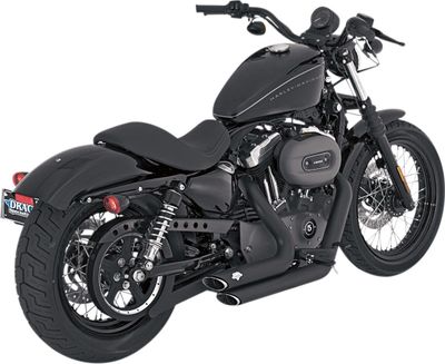 Avgassystem Vance & Hines Shortshots Staggered 2-1/2" svart XL Sportster 04-13