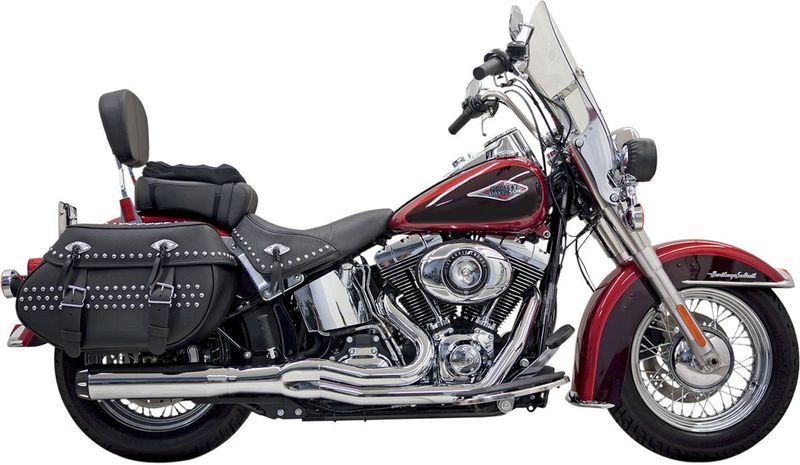 Avgassystem Bassani Xhaust Rage II B1 2 krom svart Softail 86-17