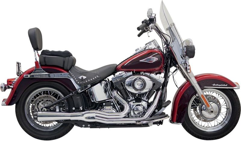Avgassystem Bassani Xhaust Rage II Mega 2 Softail 86-17 krom/svart