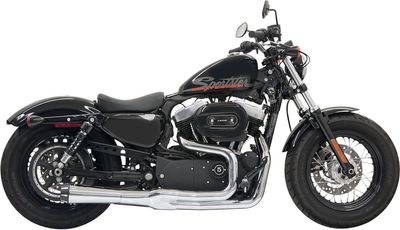 Avgassystem Bassani Xhaust Rage II Mega 2 krom svart Sportster 04-13 1X22R