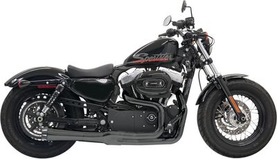 Avgassystem Bassani Xhaust Rage II Mega 2 krom svart Sportster 04-13 1X22RB
