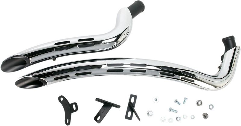 Avgassystem Bassani Xhaust Sweeper svart krom Softail 86-17, Dyna 91-17