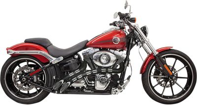Avgassystem Bassani Xhaust Sweeper krom svart Softail 86-17, Dyna 91-17