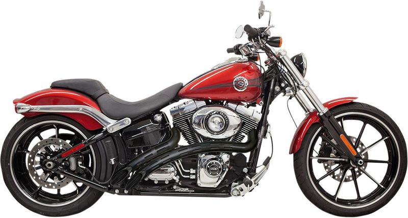Avgassystem Bassani Xhaust Sweeper svart spårad Softail 86-17, Dyna 91-17