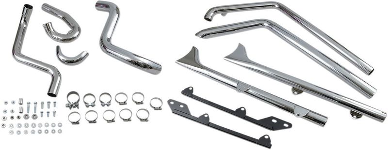 Avgassystem Bassani Xhaust True Fishtail 30 krom Softail 89-17