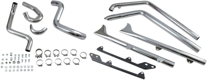 Avgassystem Bassani Xhaust True Fishtail 30 krom Softail 89-17