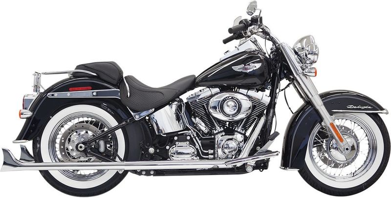 Avgassystem Bassani Xhaust True Fishtail 33 krom Softail 89-17