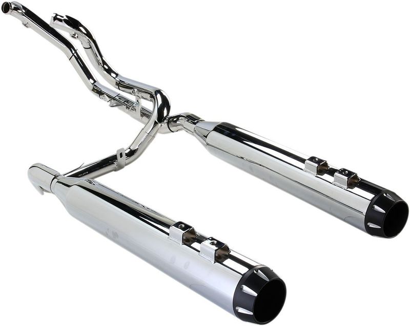 Avgassystem Bassani Xhaust True-Dual rak Touring 09-16 krom