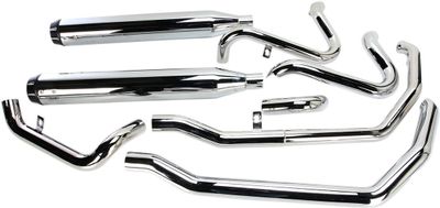 Avgassystem Bassani Xhaust True-Dual rak Touring 09-16 krom