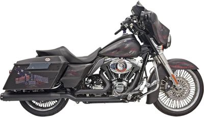 Avgassystem Bassani Xhaust True-Dual rak Touring 09-16 svart