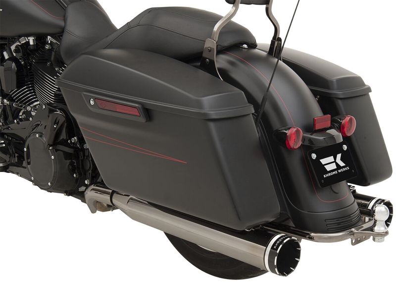 Avgassystem Khrome Werks 2 into-2 Dominator Two-step Crossover W/4.5 svart Touring 09-16