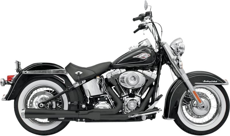 Avgassystem Bassani Xhaust Rage 2 1 svart bak Softail 85-17