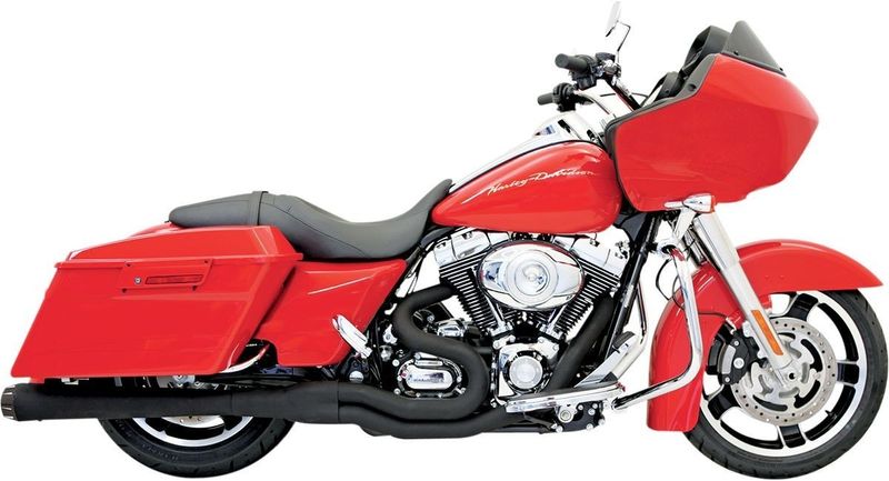Avgassystem Bassani Xhaust Rage II Mega 2 Touring 95-16, Trike 14-15 svart