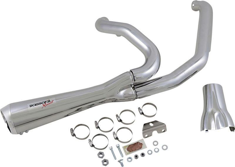 Avgassystem Bassani Xhaust Rage 2 1 17+FL kort Touring 17-upp