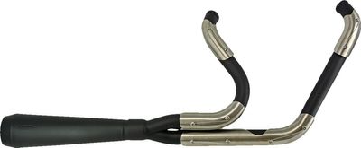 Avgassystem Trask 2 into-1 Assault Aslt svart rostfri Softail 18-24