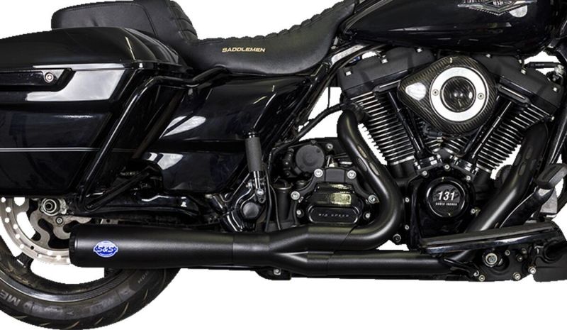 Avgassystem S&S 2 into-1 Diamondback svart diamond Touring 17-upp