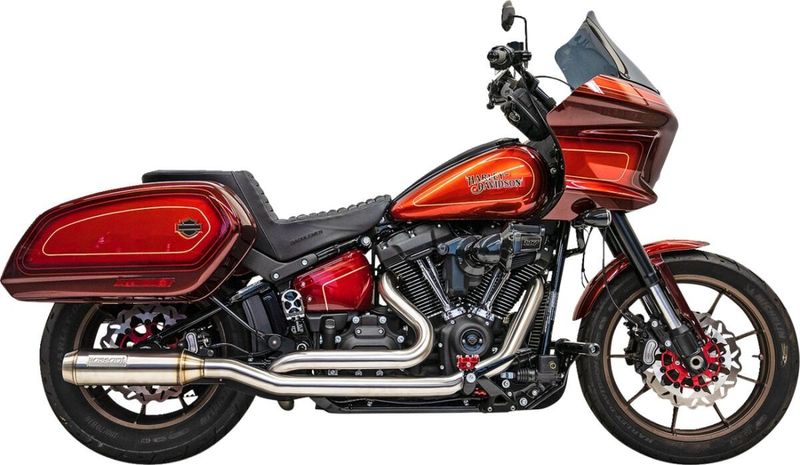 Avgassystem Bassani Xhaust True Muffler 4" dubbel rostfri Softail 18-24
