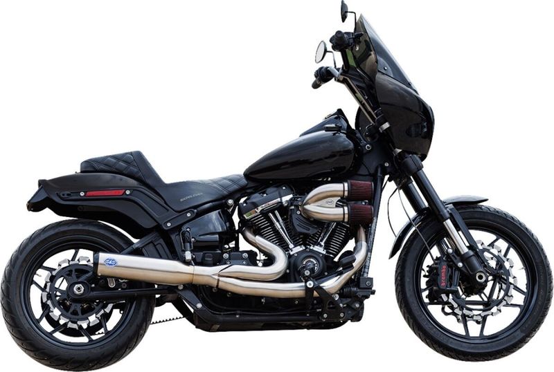 Avgassystem S&S 2 into-1 Qualifier Softail 18-upp rostfri