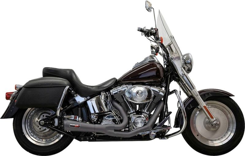 Avgassystem Bassani Xhaust 2 into-1 Ripper Softails Softail 86-17 svart