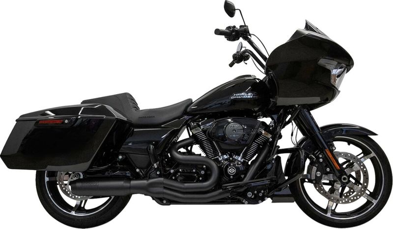 Avgassystem Bassani Xhaust 2 into-1 Mid-Length Bike svart Touring 17-upp, Softail 24