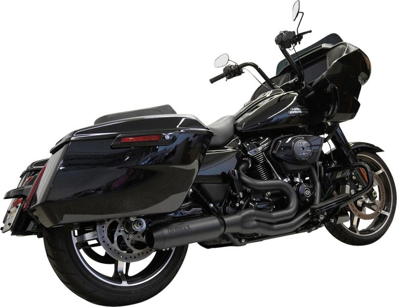 Avgassystem Bassani Xhaust 2 into-1 Mid-Length Bike svart Touring 17-upp, Softail 24