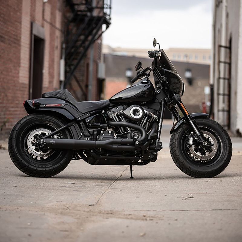Avgassystem S&S 2 into-1 svart Softail 18-24