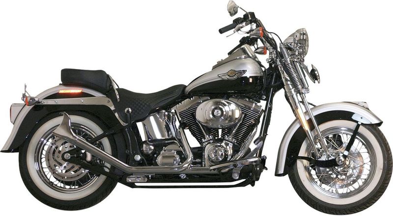 Avgassystem Paughco Upswept Fishtails krom Softail 00-17
