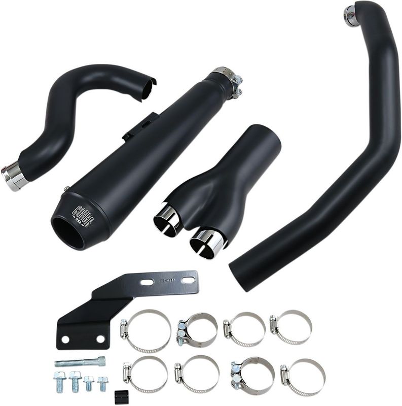 Avgassystem Cobra El Diablo 2 into-1 svart Softail 12-17
