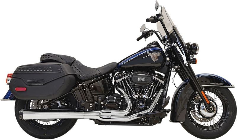 Avgassystem Bassani Xhaust 2 into-1 Rage Softail 18-upp, Touring 79-83 krom