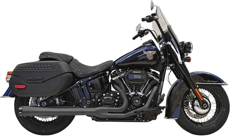Avgassystem Bassani Xhaust 2 into-1 Rage Softail 18-upp, Touring 79-83 svart