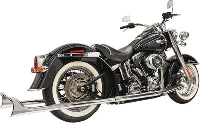 Avgassystem Bassani Xhaust True Fishtail dubbel krom Softail 89-17
