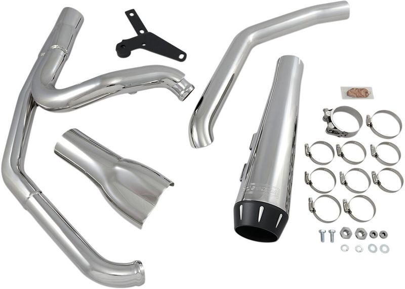 Avgassystem Bassani Xhaust 2 into-1 Rage 2-1 W/megaphone krom Softail 18-upp