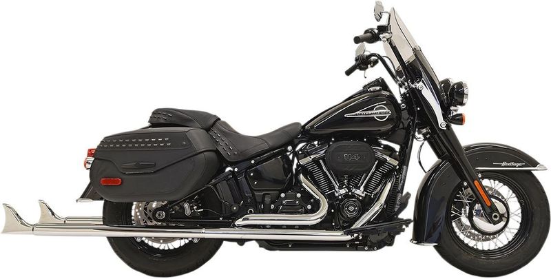 Avgassystem Bassani Xhaust Fishtail True Ftail 39 dubbel Softail 18-upp