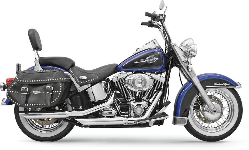 Slip-on ljuddämpare Bassani Xhaust Firepower krom Softail 07-17