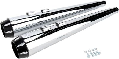 Slip-on ljuddämpare Bassani Xhaust Megaphone Flute Flht krom Touring 95-16, Trike 14-15