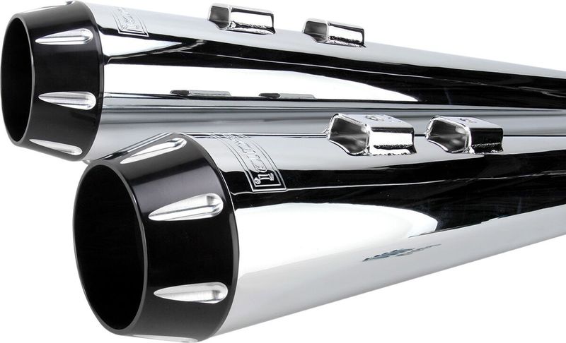 Slip-on ljuddämpare Bassani Xhaust Megaphone Flute Flht krom Touring 95-16, Trike 14-15