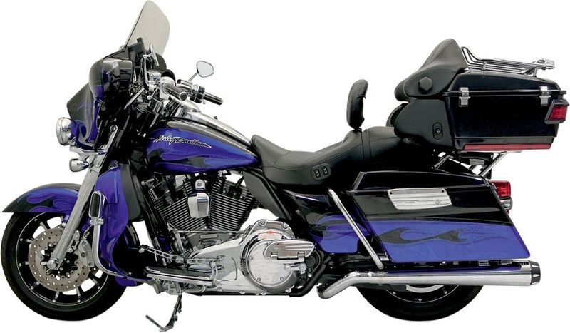 Ljuddämpare Bassani Xhaust Pseudo Left-Side Megaphone Touring 09-20, Trike 14-15 krom