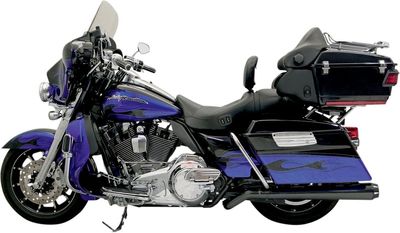 Ljuddämpare Bassani Xhaust Pseudo Left-Side Megaphone Touring 09-20, Trike 14-15 svart/blå