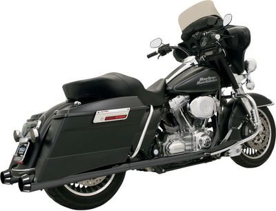 Slip-on ljuddämpare Bassani Xhaust Megaphone rak svart Touring 95-16, Trike 14-15