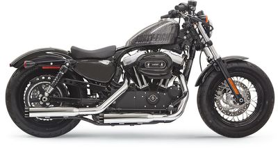 Slip-on ljuddämpare Bassani Xhaust Firepower krom svart Sportster 14-22