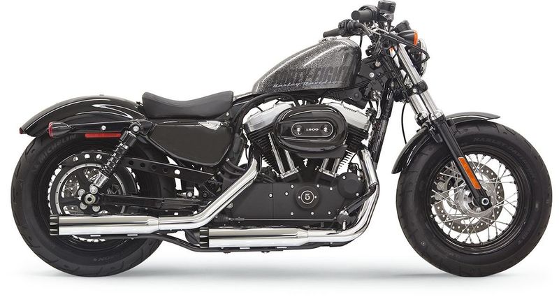 Slip-on ljuddämpare Bassani Xhaust Firepower krom svart Sportster 14-22
