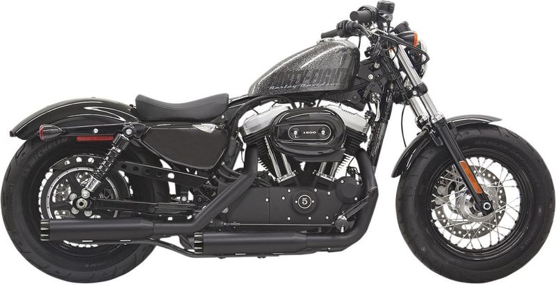 Slip-on ljuddämpare Bassani Xhaust Firepower Contrast Flutes svart Sportster 14-22